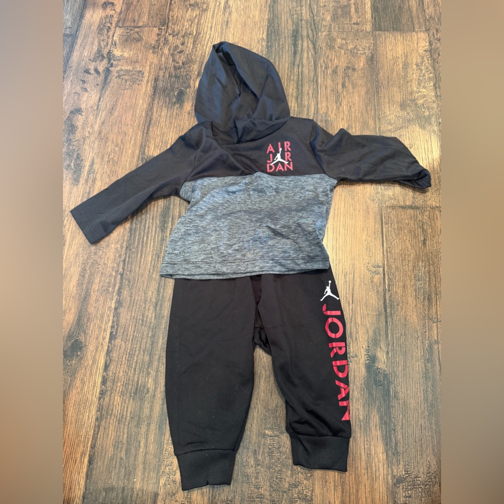 Air Jordan Black Hoodie Set 3-6M